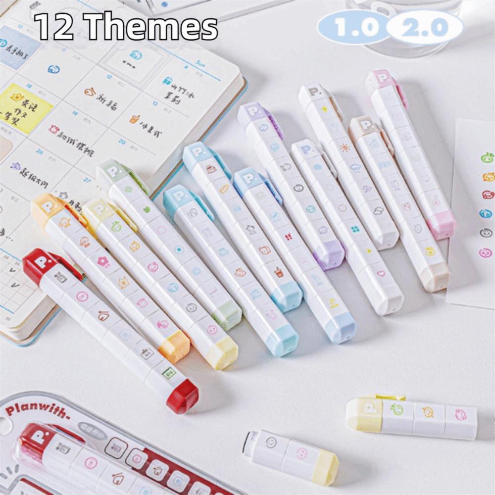Cartoon To Do List Journal Stamp Detachable Diary Seal Cute Seal Pen  Kids Gift School Stationery