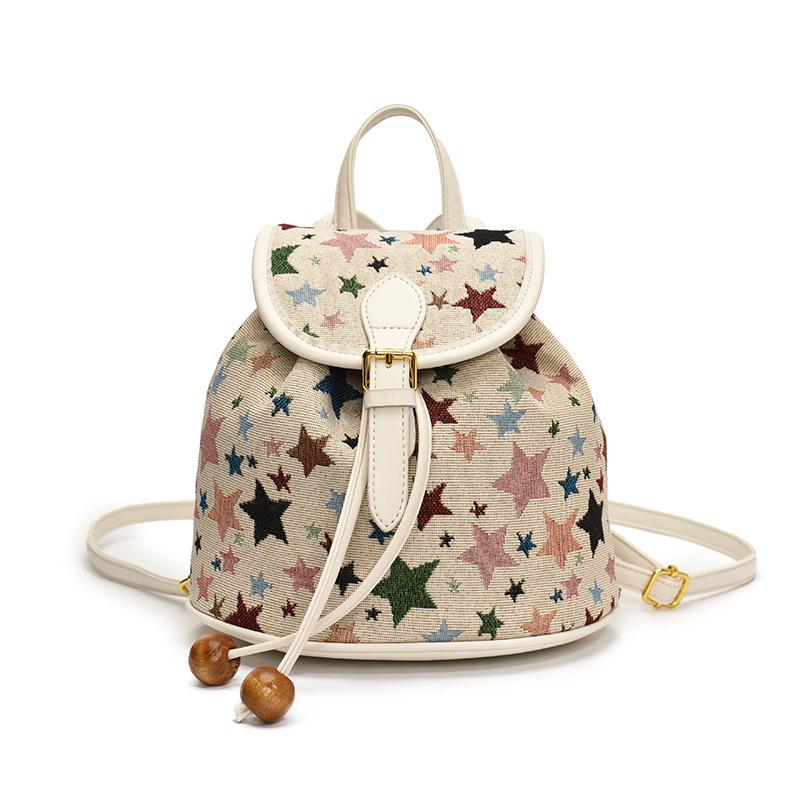 Сумка 2025 новая корейская версия модный принт повседневный для поездок на работу маленький школьный рюкзак женский в зарубежном стиле универсальный дорожный рюкзак