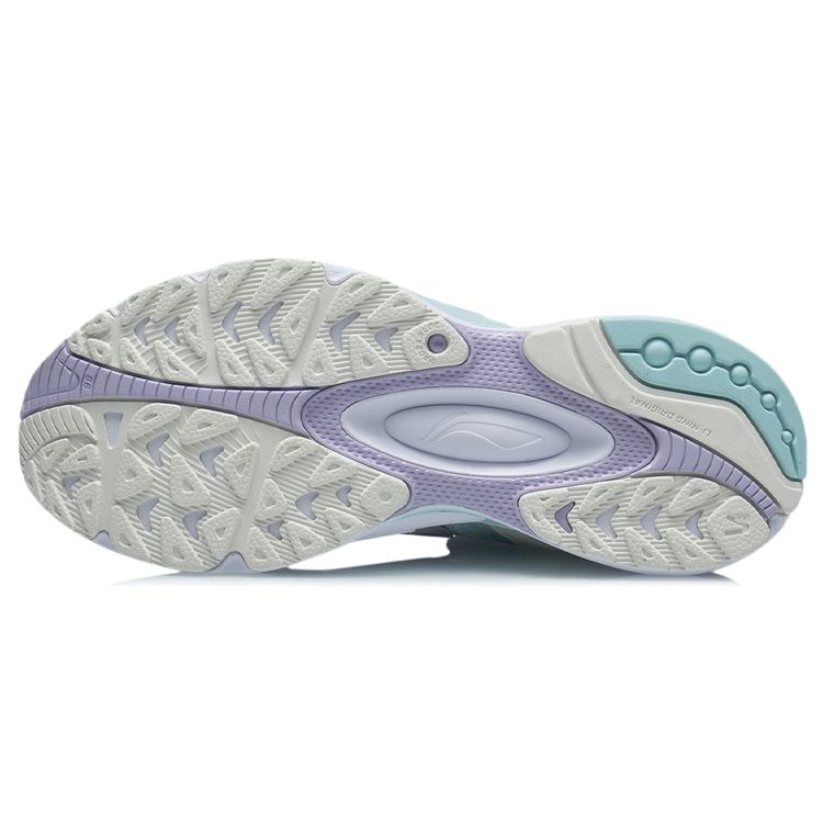Li Ning V8 Shock Absorbing Non-Slip Wear-Resistant Low-Top Running Shoes Women Sneakers White Purple ARHQ172-7