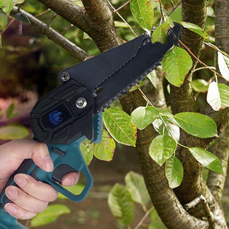 6-дюймовая цепная пила с литиевой батареей, беспроводная электрическая пила для валки деревьев, бытовая маленькая ручная портативная электрическая садовая пила