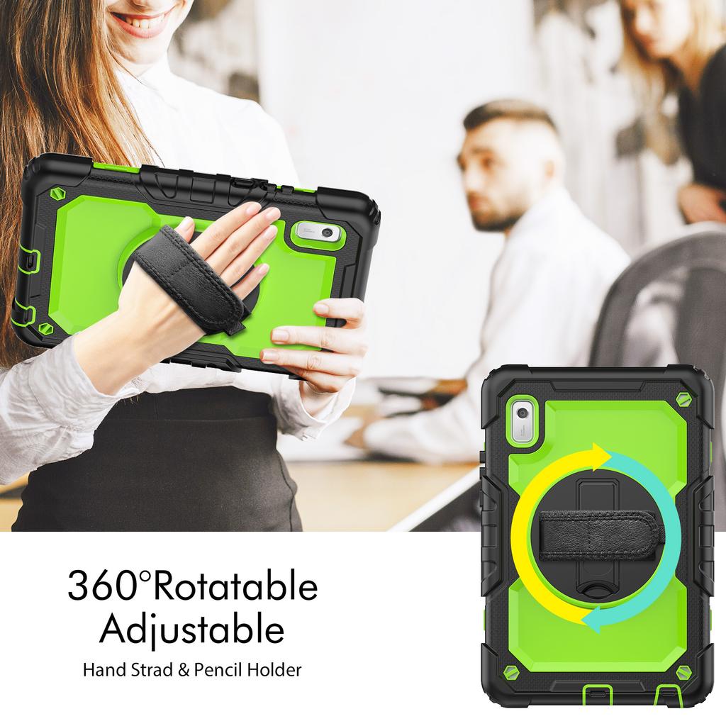 360-градусный поворотный держатель Бронированный чехол для Lenovo M9 2023 9,0 дюйма TB-310FU TB-310XU с защитной пленкой для экрана Гибридная крышка Ударопрочный