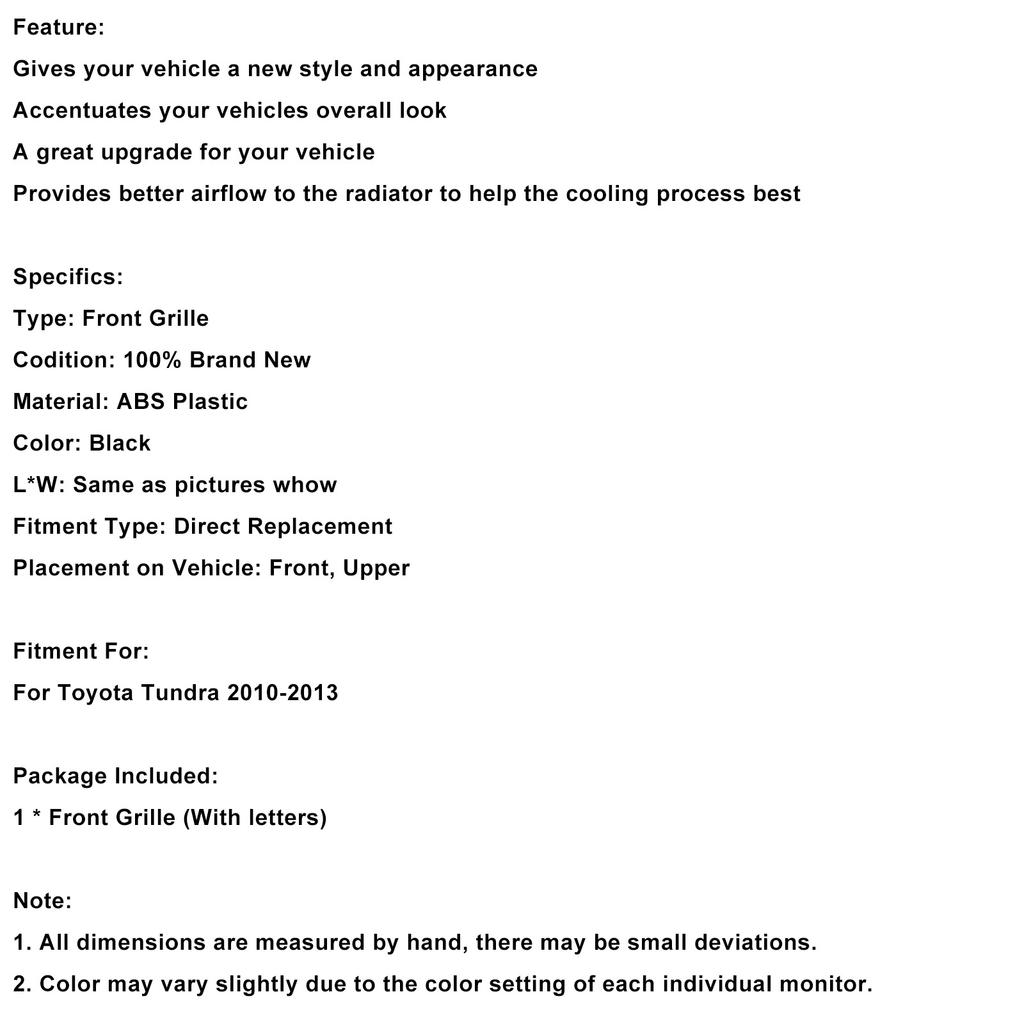 Black Honeycomb Front Bumper Grill Grille Fit Toyota Tundra 2010-2013 TRD PRO
