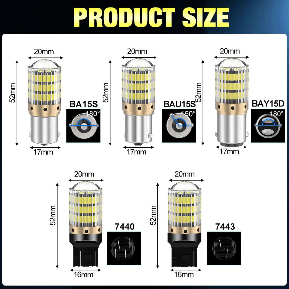 2 шт. 1156 BA15S P21W светодиодные лампы BAU15S PY21W 1157 BAY15D P21/5W светодиодные лампы T20 7443 W21/5W 7440 W21W WY21W 12V белый красный янтарный автомобильный свет указатель поворота авто