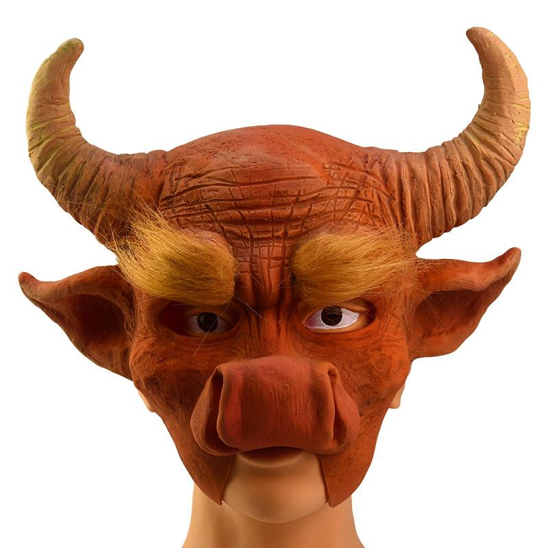 Halloween Latex Mask Classic Journey to the West Edition Bull Demon King Horned Animal Black Bull Head Mask Bestseller