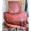 Vintage Leather Bag Men's Messenger Shoulder Laptop Briefcase Handmade Leather Bag ( Free Gift Sling Brown Bag Size - 9 X 7 X 3 In )