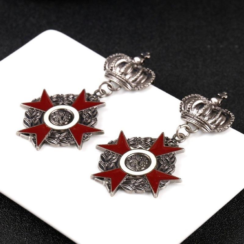 Винтажная металлическая корона в британском стиле, медаль, брошь, значок