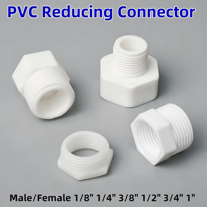 PVC Male-Female Thread Reducer Joints 1/8 1/4 3/8 1/2 3/4 1" Garden Irrigation Water Pipe Fittings Aquarium Fish Tank Adapters