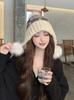 New versatile knitted hat children's autumn and winter sweet warm pile hat fashion wool hat
