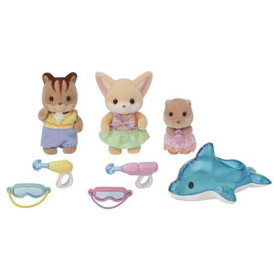 Epoch Набор для детской Sylvanian Families [Набор "Дружелюбные малыши" - Игры с водой] S-75 Сертифицирован ST Mark, Возраст от 3 лет, Игрушечный кукольный домик, Sylvanian Families