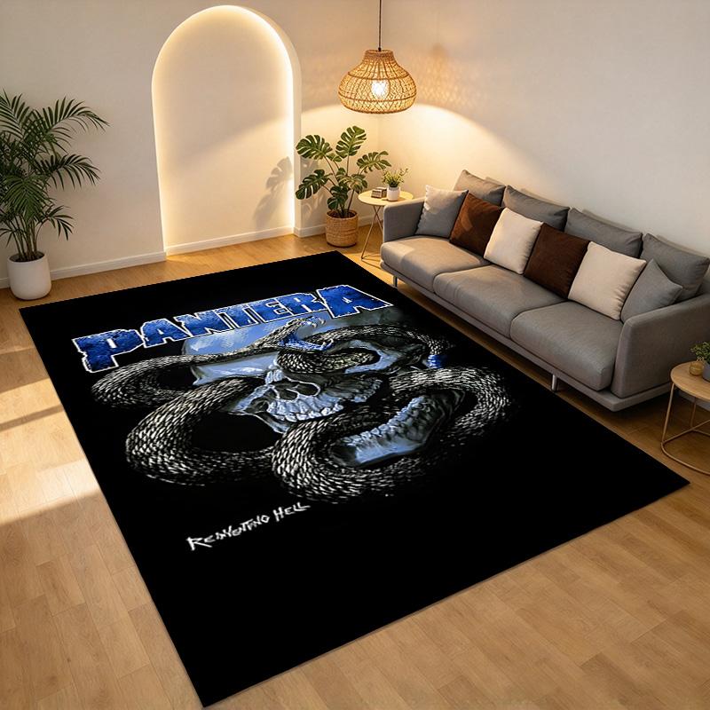 Pantera Skull Living Room Nonslip Area Rug Soft Carpet For Bedroom Game Playroom Sofa Office Home Decor Doormat Christmas Gift C926726
