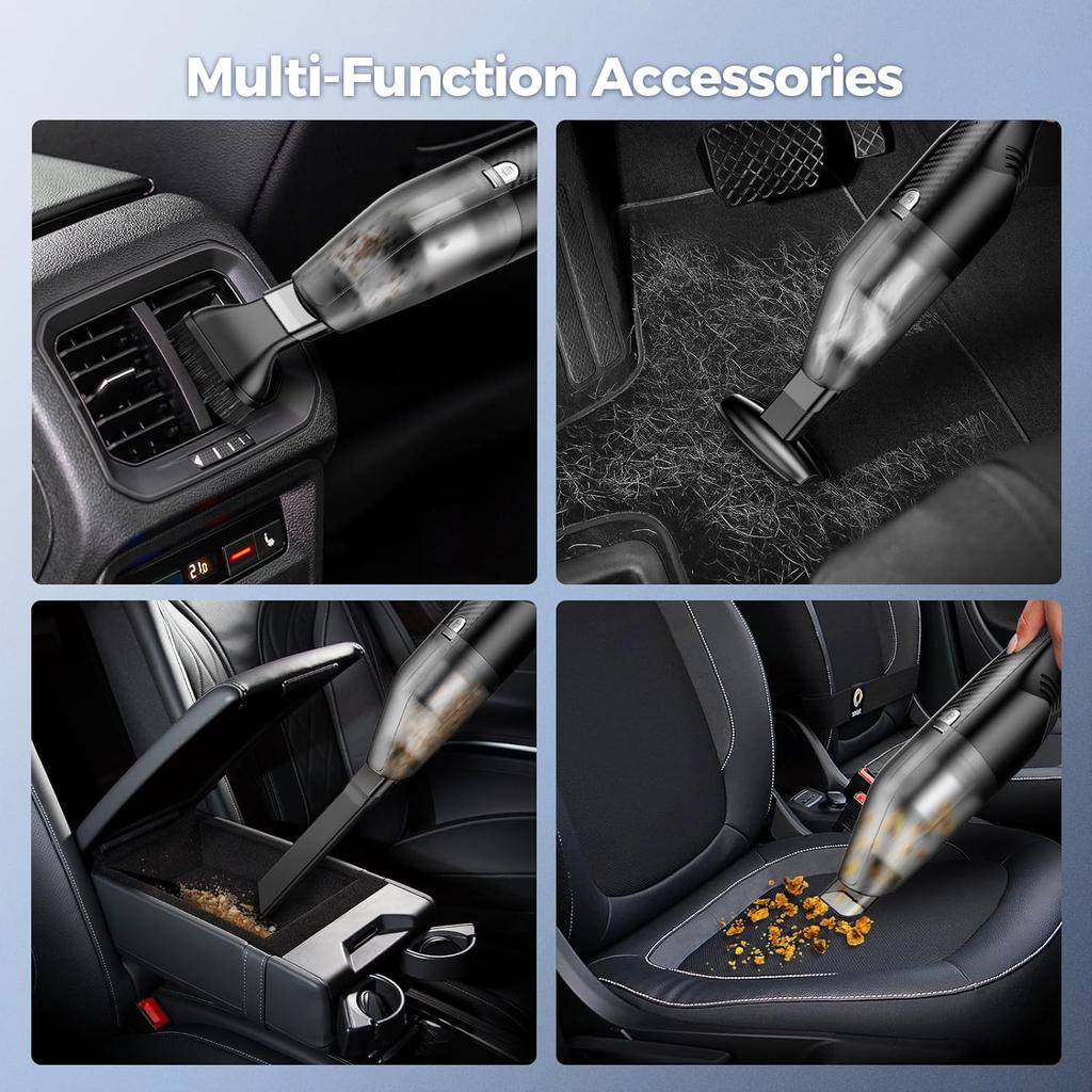 Handheld Vacuum Cordless -Car Vacuum Portable Cordless Cleaner with 11000Pa Powerful Suction,1.2lbs Lightweight, Type-C Charge, Multiple Accessories,