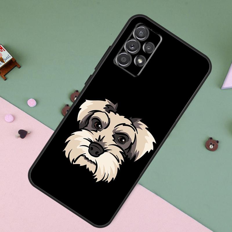 Cartoon schnauzer dog For Samsung Galaxy A26 A56 A36 A16 A22 A32 A52 A54 A14 A55 A35 A15 A53 A33 A13 A05 A06 Case