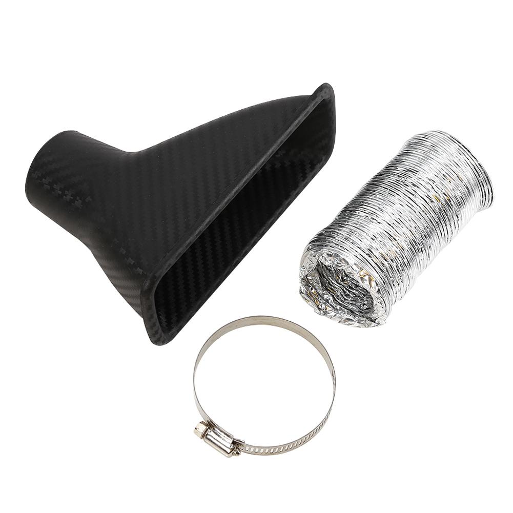 Универсальный автомобильный передний бампер, турбо воздухозаборная труба из углеродного волокна, автоматическая система впуска холодного воздуха, воронка, впускное отверстие турбины