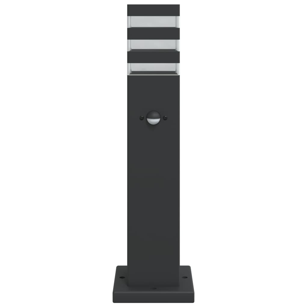 Vidaxl Zewnętrzna Lampa Stojąca Z Czujnikiem, Czarna, 50 Cm, Aluminium