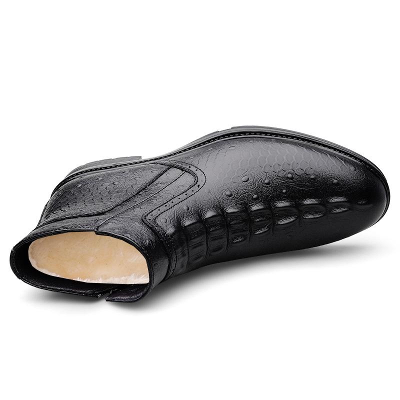 Модные Удобные Мужские Ботильоны из Натуральной Кожи для Бизнеса Повседневная Кожаная Обувь Модные Ботинки Челси Обувь для Отдыха и Прогулок Высокие Ботинки