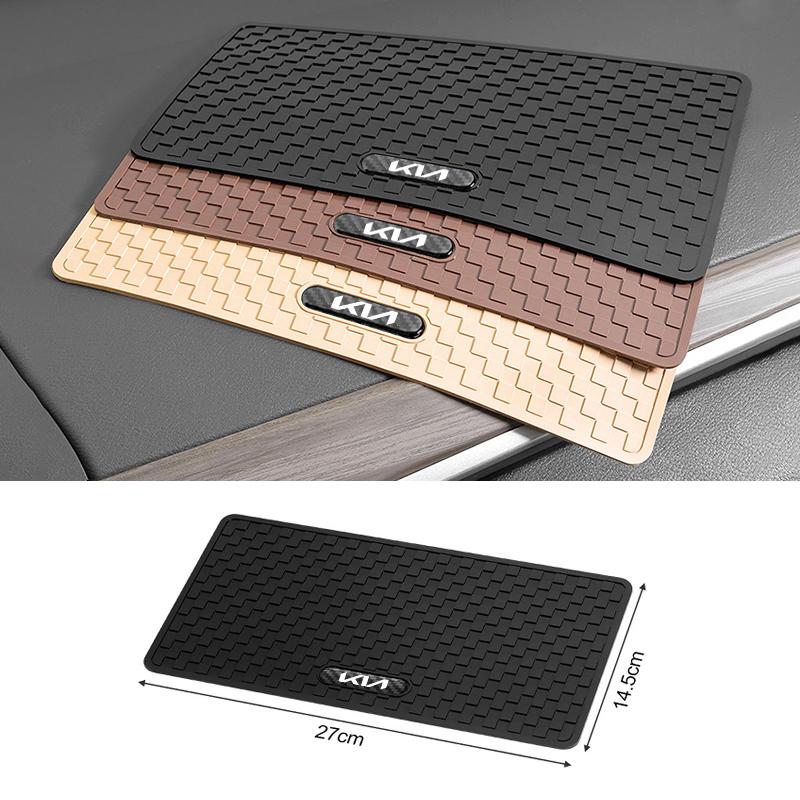 BTQNM1 Car Logo Non-Slip Mat Sticky Dashboard Sticky Pad For KIA Rio Soul Seltos Forte K5 K3 Niro Sorento Stinger Sportage Decoration