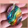 Dreamy Vintage Wave Glass Pendant Necklace Accessory With Zinc Alloy Chain