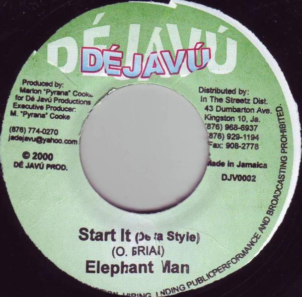 7inch Record ELEPHANT MAN - Start It DJV0002 Déjavú 2000 Jamaica Reggae, Ska & Dub Used