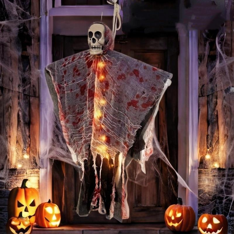 Halloween Party Glowing Hanging Skeleton Ghost Ornament Horror Props Haunted House Decorations