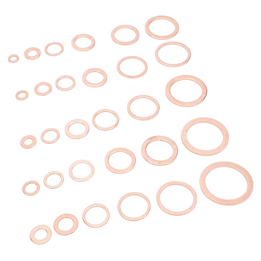 568pcs Crush Washers Assortment Kit Brass IMPA813080 M5 M6 M8 M10 M12 M14 Metric Oil Drain Plug Gasket Seal Kit for