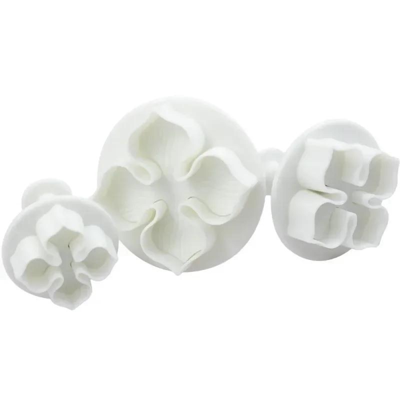 3Pcs/Set Silicone Hydrangea Cutter Flower Blossom Mold Home Cake Tools Fondant Cake Decorating Plunger