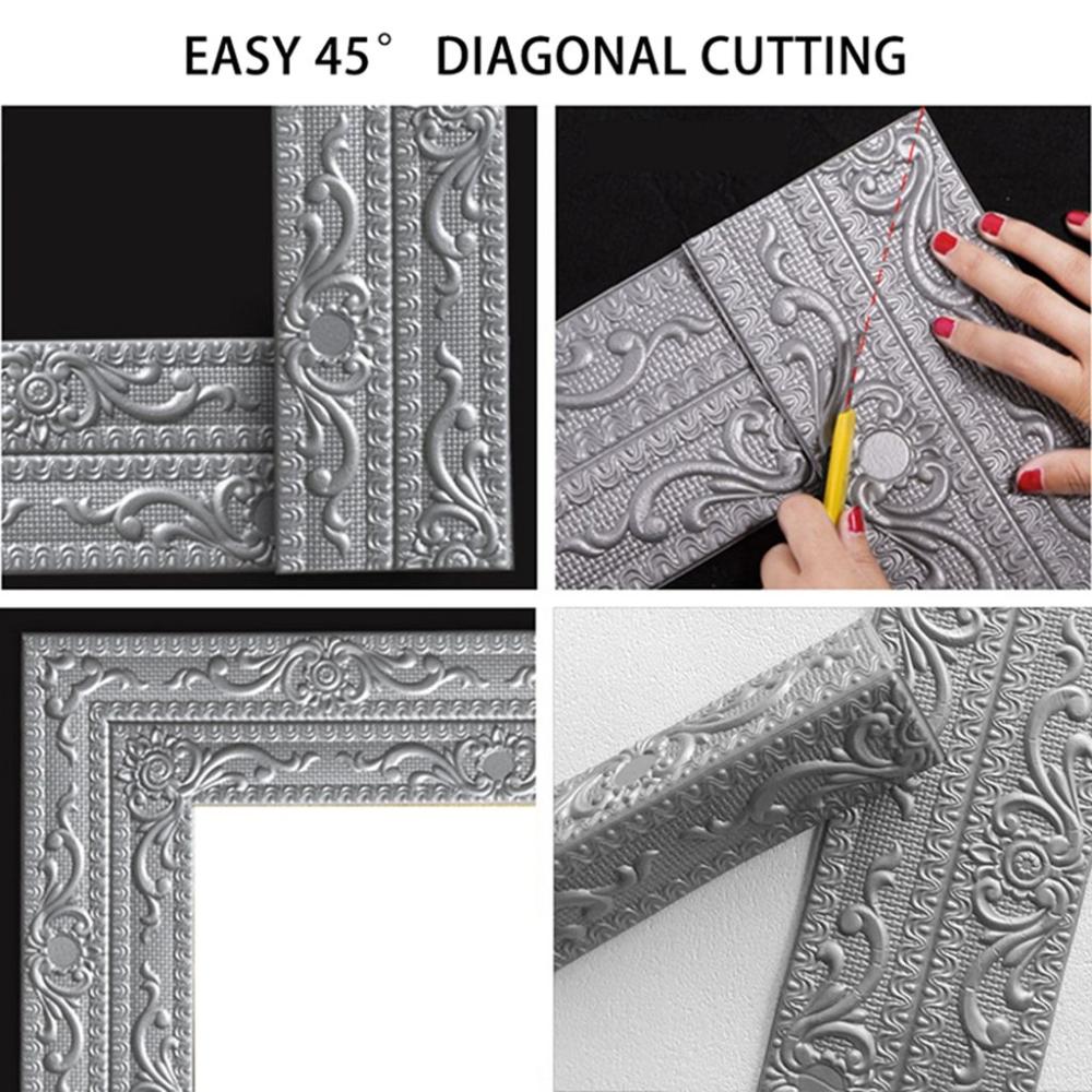 Self-adhesive Embossed Edge Strip Stickers Wall Sticker Corner Wallpaper Wall Waist Line