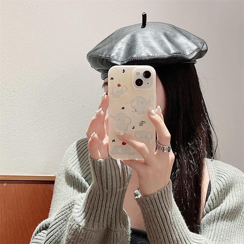 Милый полый слон, цвет заварного крема, чехол для iPhone 17 Pro Max, Apple 13/14, 15/16, двухслойный, для женщин