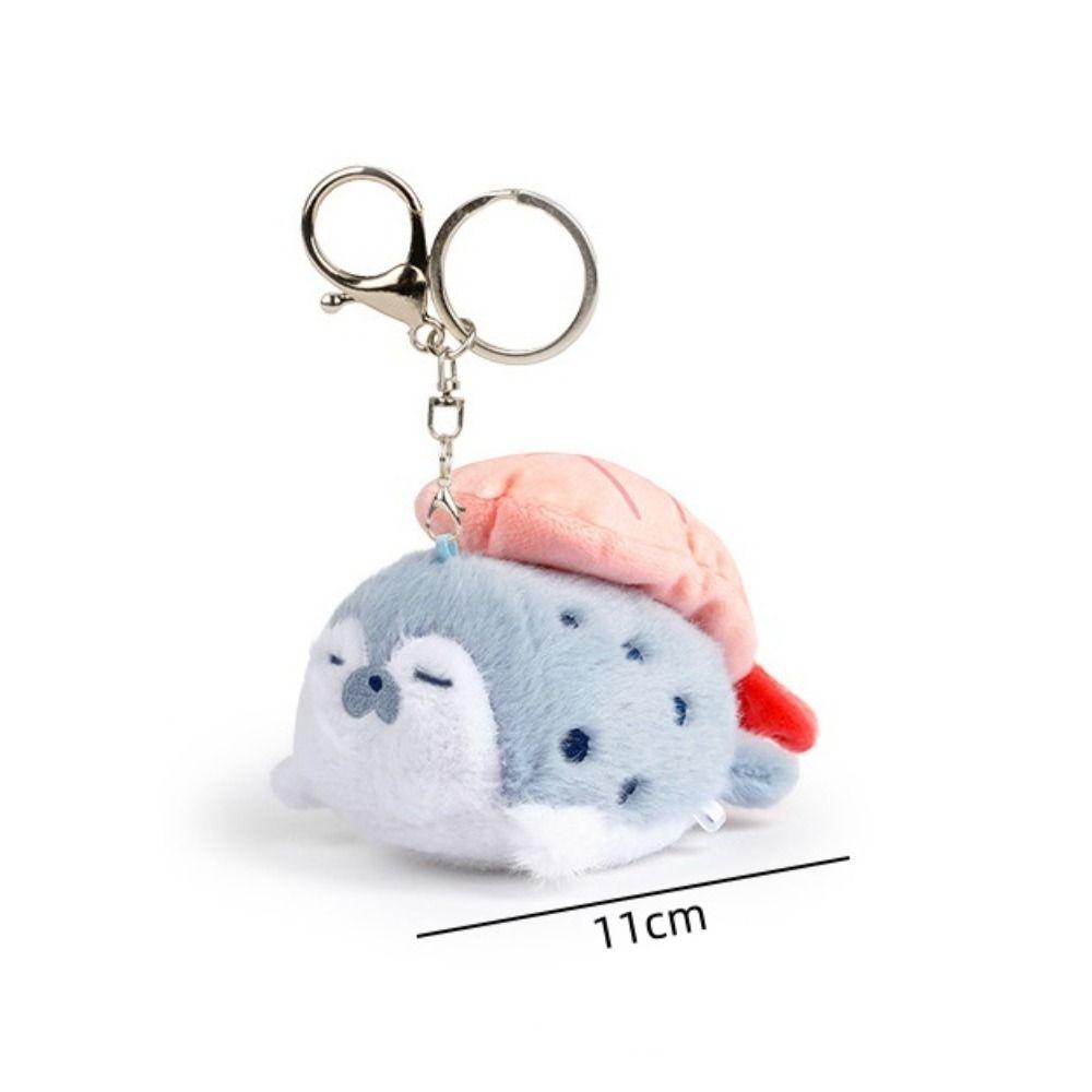 Stuffed Animal Seal Plush Keychain Simulation Sushi Seal Pendant Sea Otter Doll  Birthday Gift