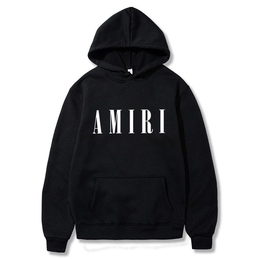 Amiri Print Unisex Casual Hoodie - Trendy Loose Fit Sweatshirt