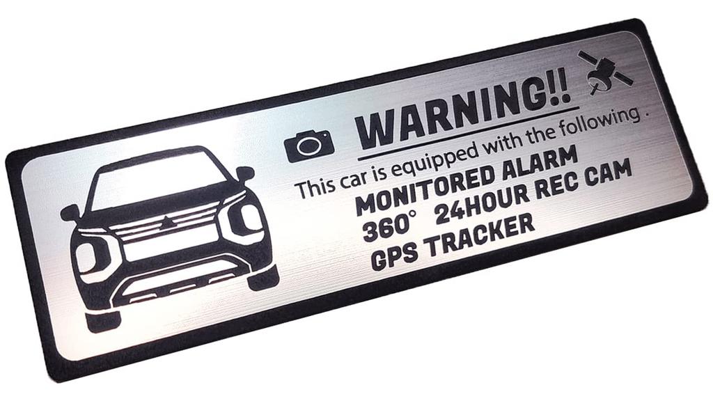Honami Works New OUTLANDER Outlander GF PHEV Security Emblem 24 Hour Surveillance GPS Tracker Sticker