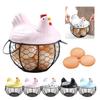(SU)Eggs Holder Basket Organizer Storage Ceramic Fruit Container Kitchen Hen Decor