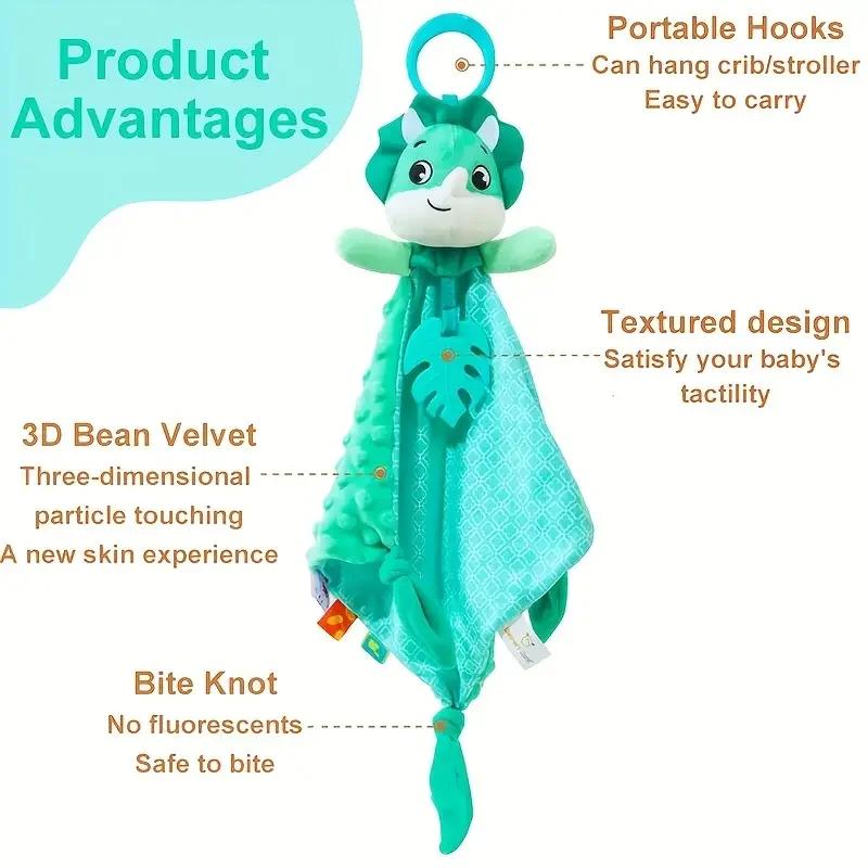 Baby Plush Toy Fox Elephant Dinosaur Security Security Blanket Soft Lovey Baby Gifts for Newborn Toddler Snuggle Plush Baby Toys