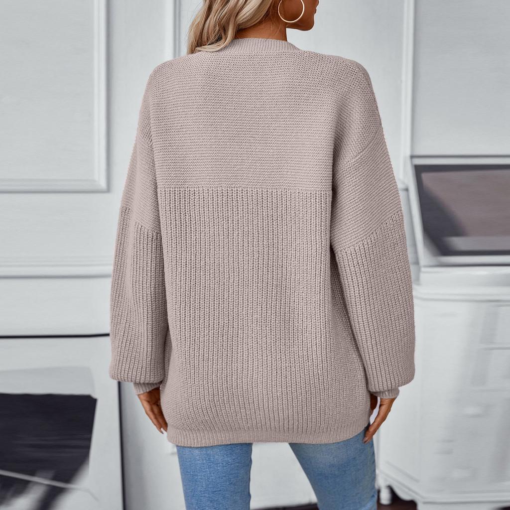 Женская мода повседневный трикотажный однотонный кардиган с капюшоном свитер пальто