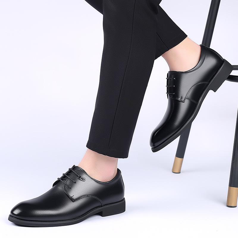 Spring Men's Shoes with Heightened Business Formal Leather Shoes for Men
