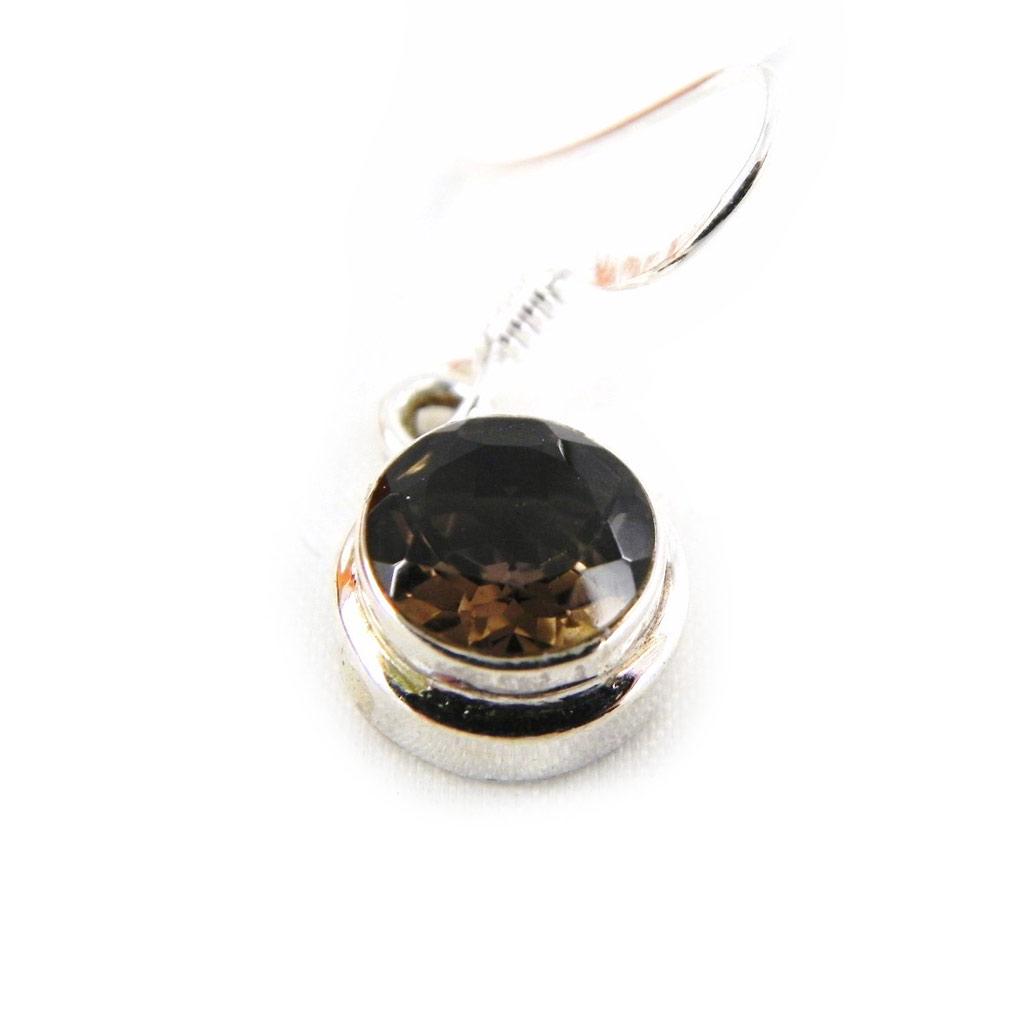 Les Trésors De Lily [C7107] - Silver 'Heaven' Smoky Topaz Earrings