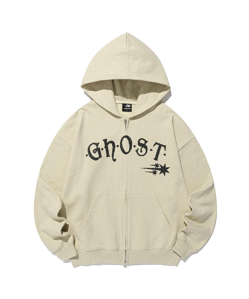 Niceghostclub Худи с принтом-битмапом 'Ghost' на молнии_Желтое(Ng2Gsum482A)