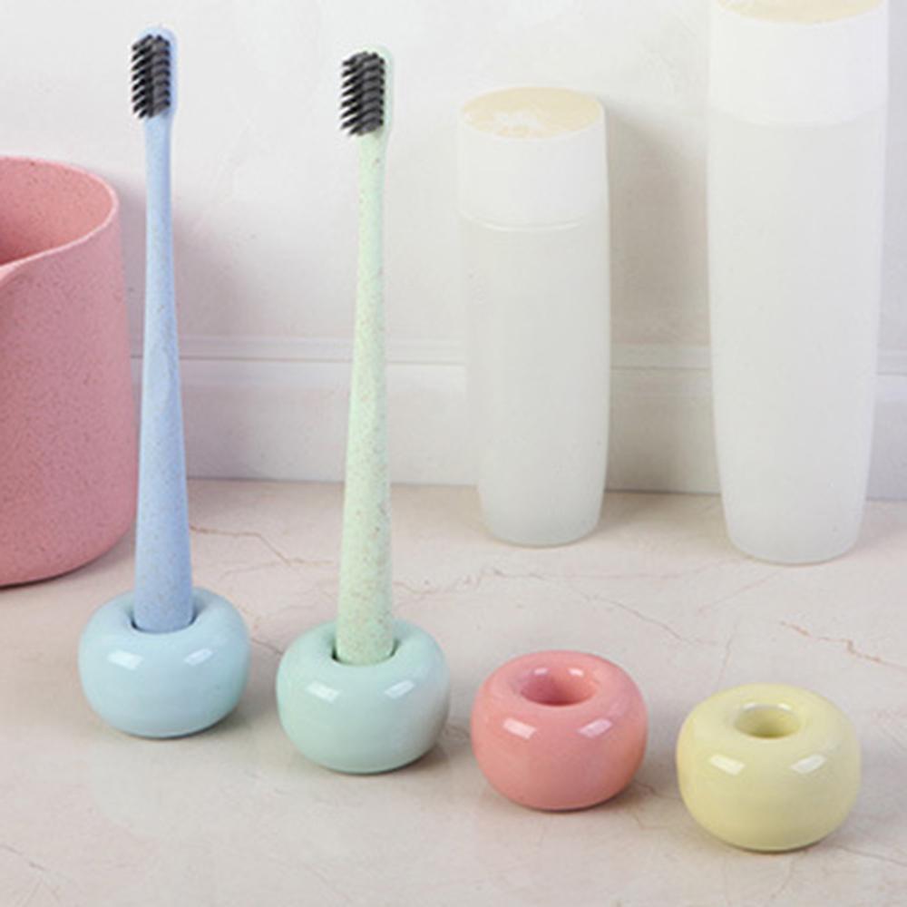 Simple Sweet Color Japanese Style Ceramic Material Toothbrush Base Pen Rack