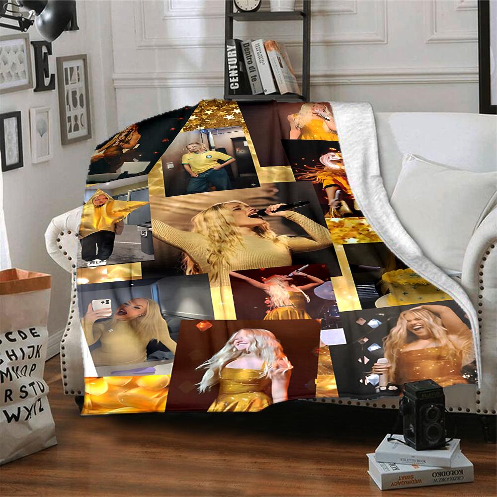 1Pc Golden Performance Journey Blanket Soft Throw Blanket For Home Bedroom Bed Sofa Travel Office Solid Christmas Blanket