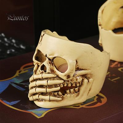 Подсвечник в виде черепа, смоляной держатель для чайной свечи, готический подсвечник для вечеринки в честь Хэллоуина, настольный декор для дома, гостиной