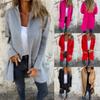 Fall Winter Women's Oversized Long Sleeve Hooded Mid-length Cardigan Coat Casual Fashion Outerwear for Women