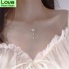 925 Sterling Silver Shell Cherry Blossoms Tassel Charm Necklace For Women Clavicle Chain Party Jewelry Dz562