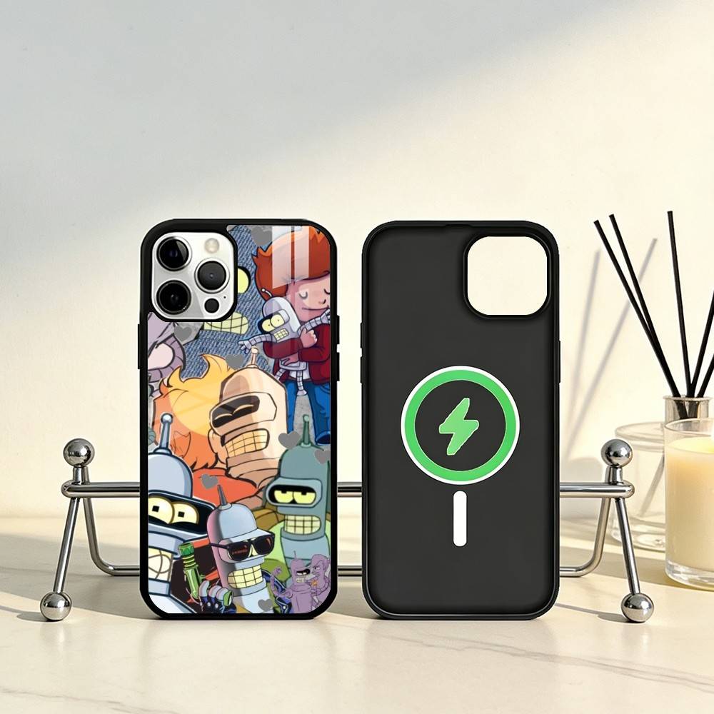 C-Cute B-Bender Robot Phone Case For iPhone17,16,15,14,13,12,11 Plus,Pro Max Magnetic For Magsafe Wireless Charging