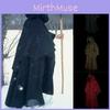 Elegant Black Medieval Cape Hood Robe Perfect For Renaissance Cosplay And Halloween