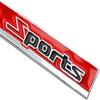 2Pcs Red 3D Metal Sports Logo Emblem Badge 5.75*0.71inch Blade Side Metal Sticker  Car