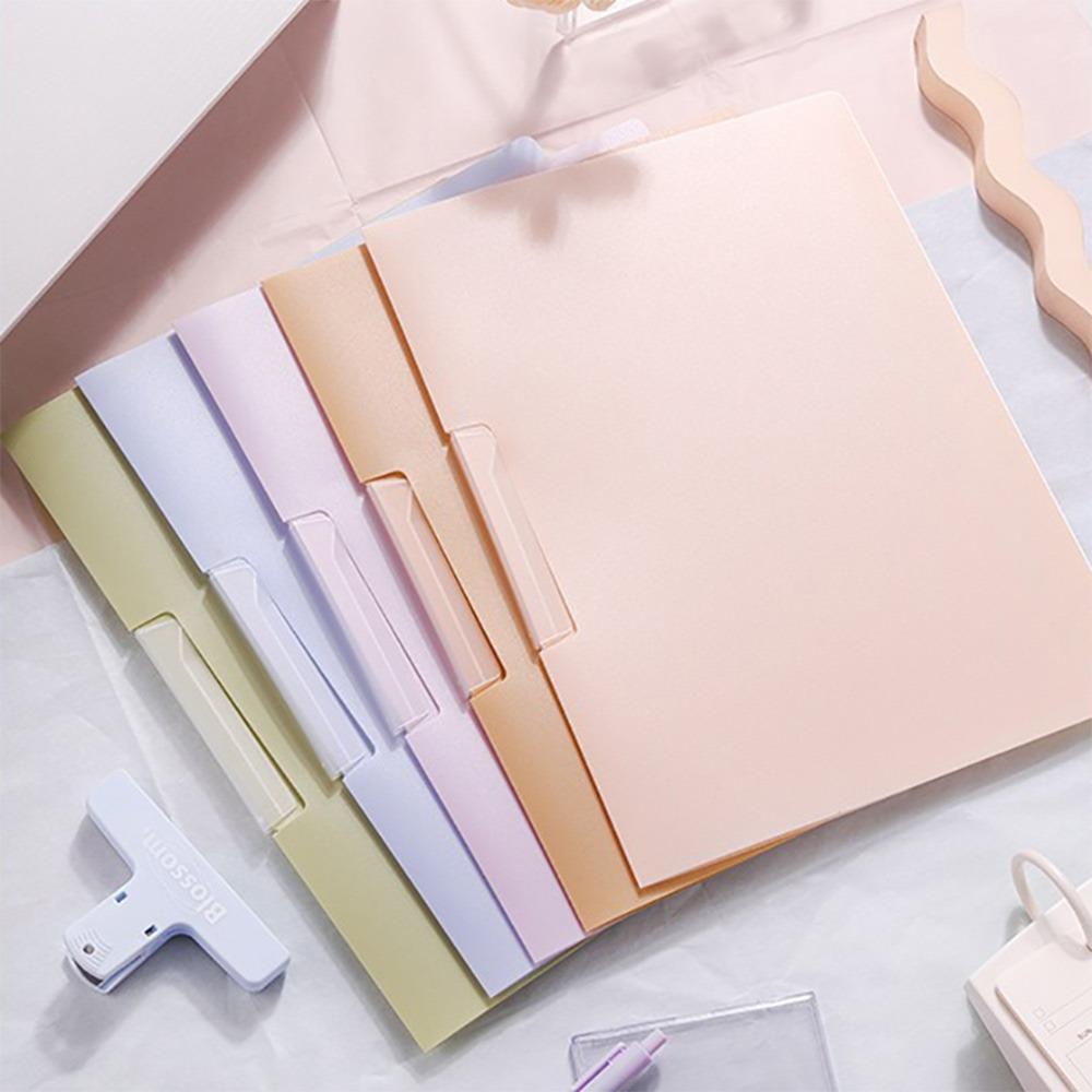 5PCS/Set Rotating Side Opening A4 File Folder Gradient Color File Organizer  School Office