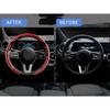 Steering Wheel Covers, 3PCs Carbon Fiber Anti-Skid Clip On Car Steering Wheel Cover Protector Universal For Most Car Wheel (Brown)