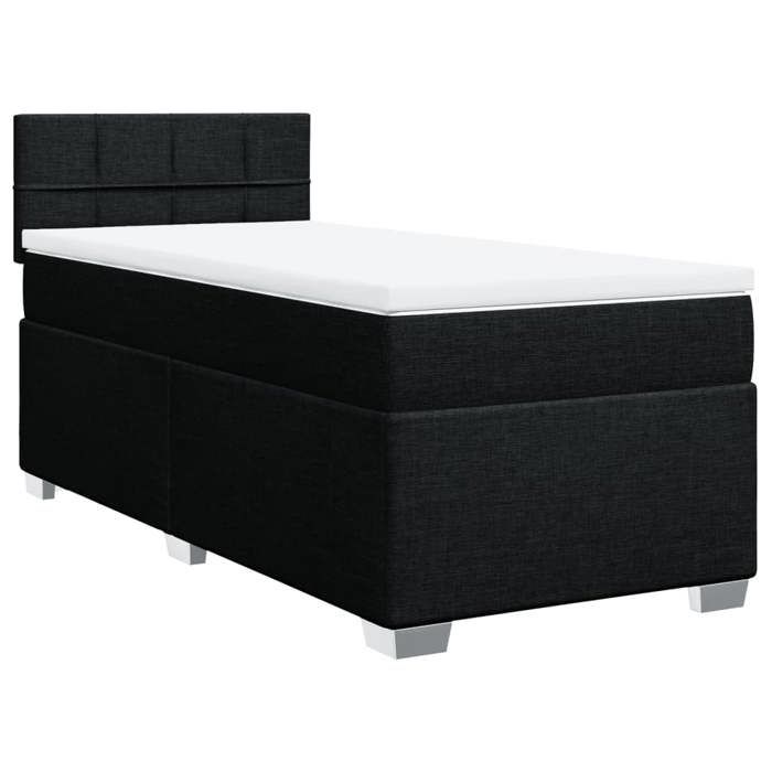 Maison Exclusive - Sommier à lattes de lit avec matelas Noir 100x200 cm Tissu