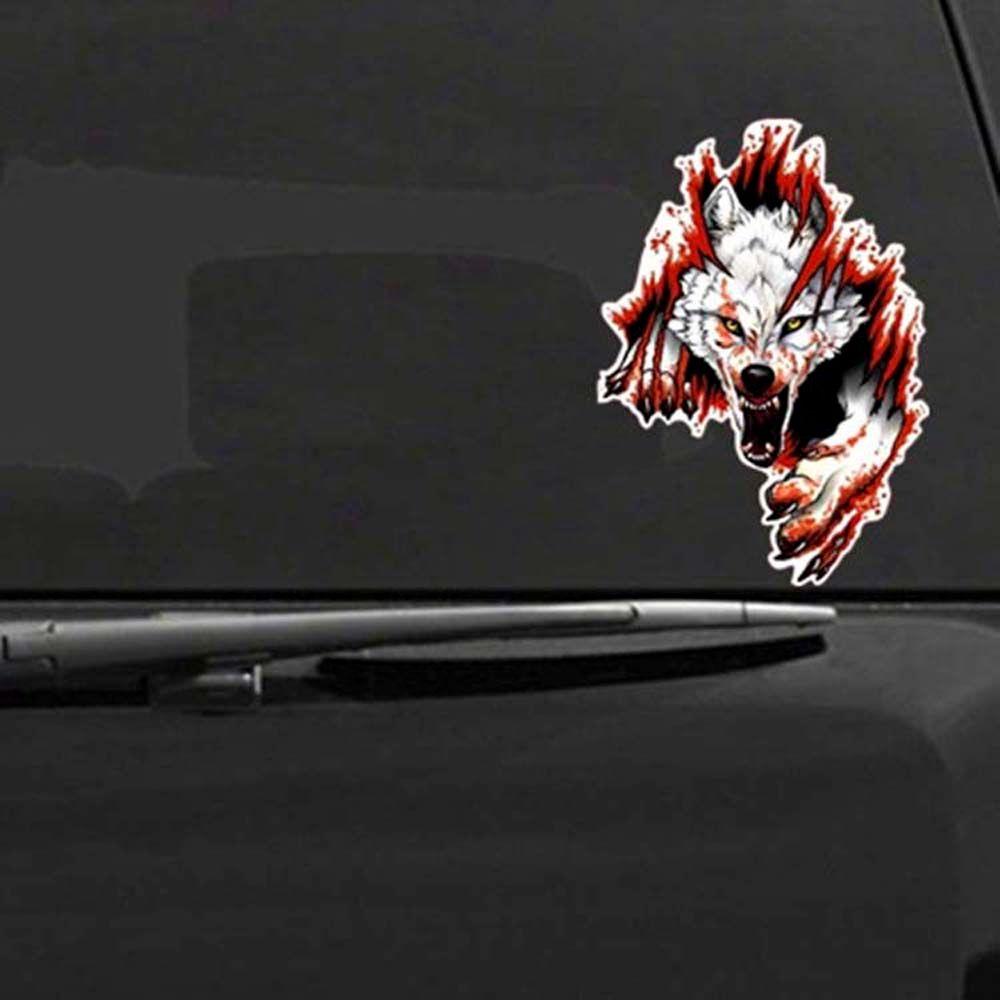 Accessories Truck Car Body Decoration Motorcycle Decal Wolf Head Car Sticker 3D Realistic Sticker
