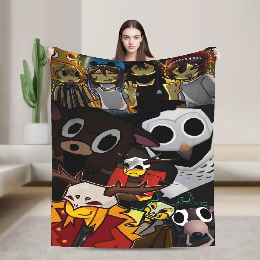 Horror Games 99 Nights in the Forest Blanket Plush Funny Warm Throw Blankets for Chair Covering Sofa Summer