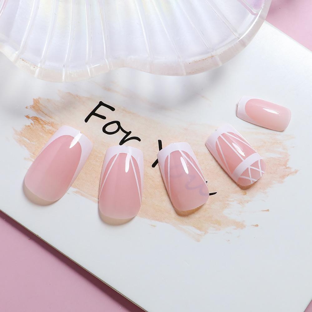 Square Head False Nail Tips Medium Length Fake Nail Tips Fashion Press On Nails  Girls